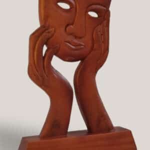 Thoughtful Expressions – Hand-Carved Wooden Art Memento