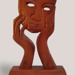 Thoughtful Expressions – Hand-Carved Wooden Art Memento