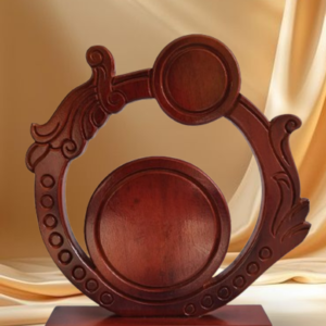 Floral Round Ring Wooden Memento