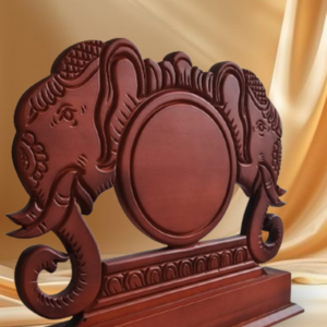 Twin Elephant Wooden Memento with Custom Photo Frame