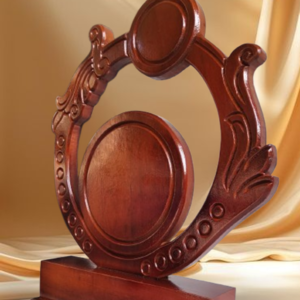 Floral Round Ring Wooden Memento